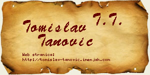 Tomislav Tanović vizit kartica